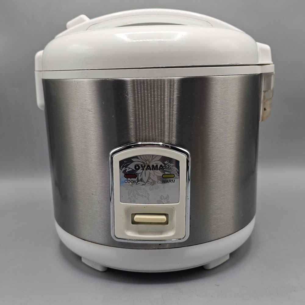 Oyama Stainless Steel Rice Cooker and Warmer 10-Cup 1.8 L White Flowers CFS-F18W